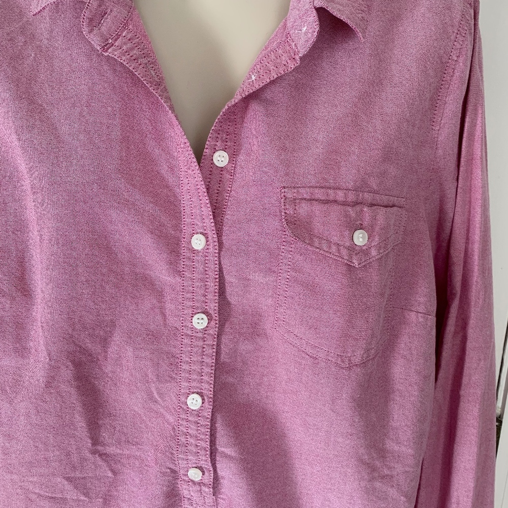 J.Crew Chambray Pullover Button Up Blouse - image 3